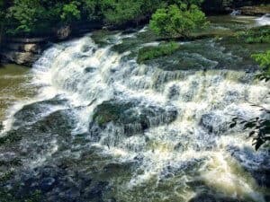 Smaller waterfall during Burgess Falls hike, Tennessee