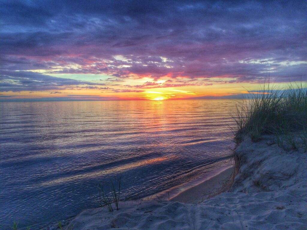 Grand Haven Lake Michigan Purple Sunset