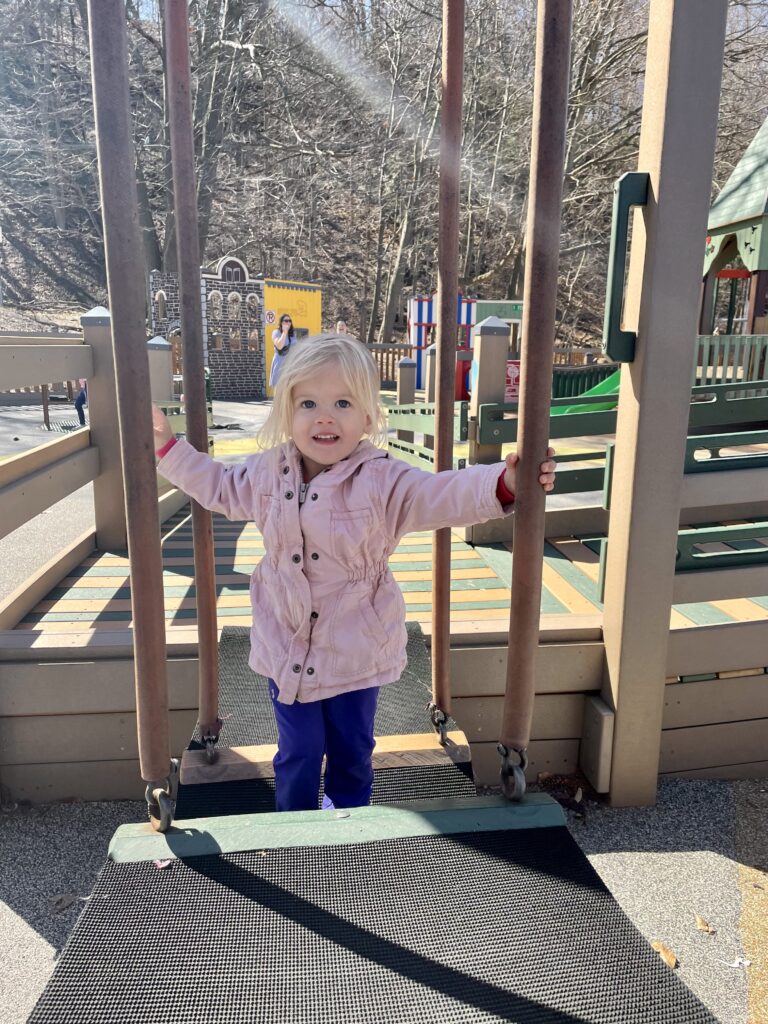 toddler at Imagination Station playground