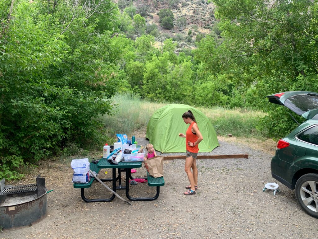 camping with a toddler tent site