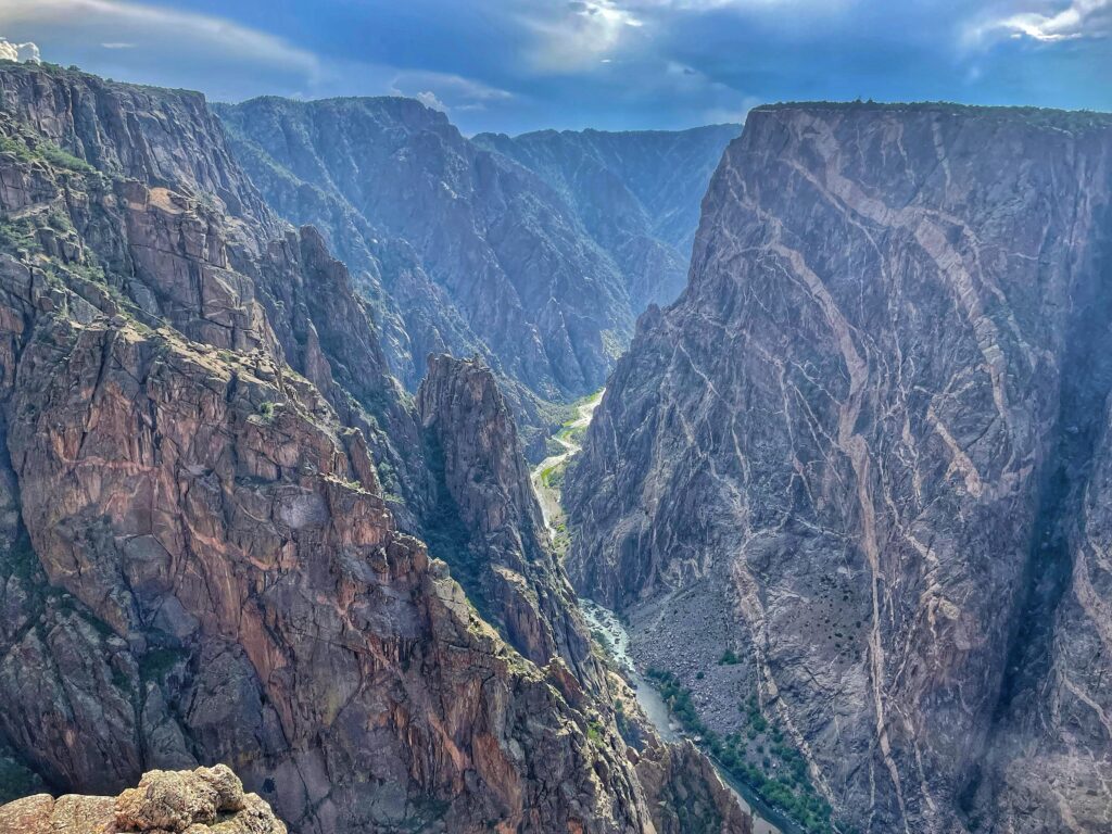 Black Canyon of the Gunnison river and red canyon view