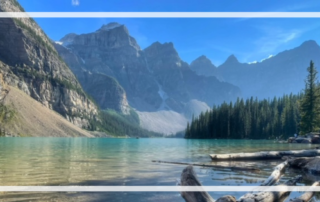 Moraine Lake blue water and mountains