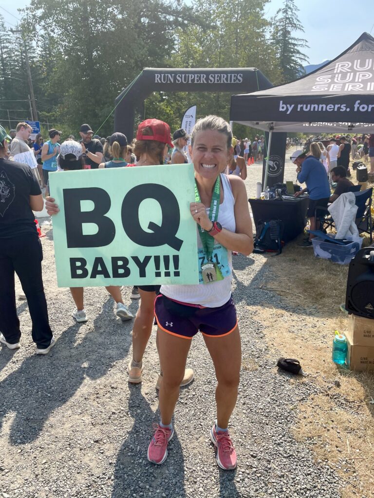 BQ BABY at end of marathon